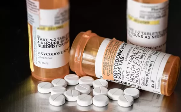 Bottles of opioid pills.