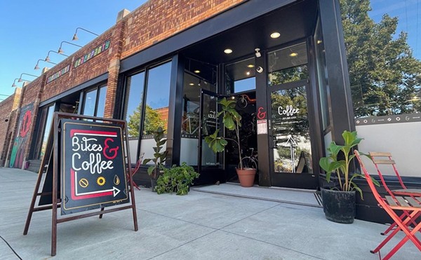 A bike shop that serves coffee, a novel idea.