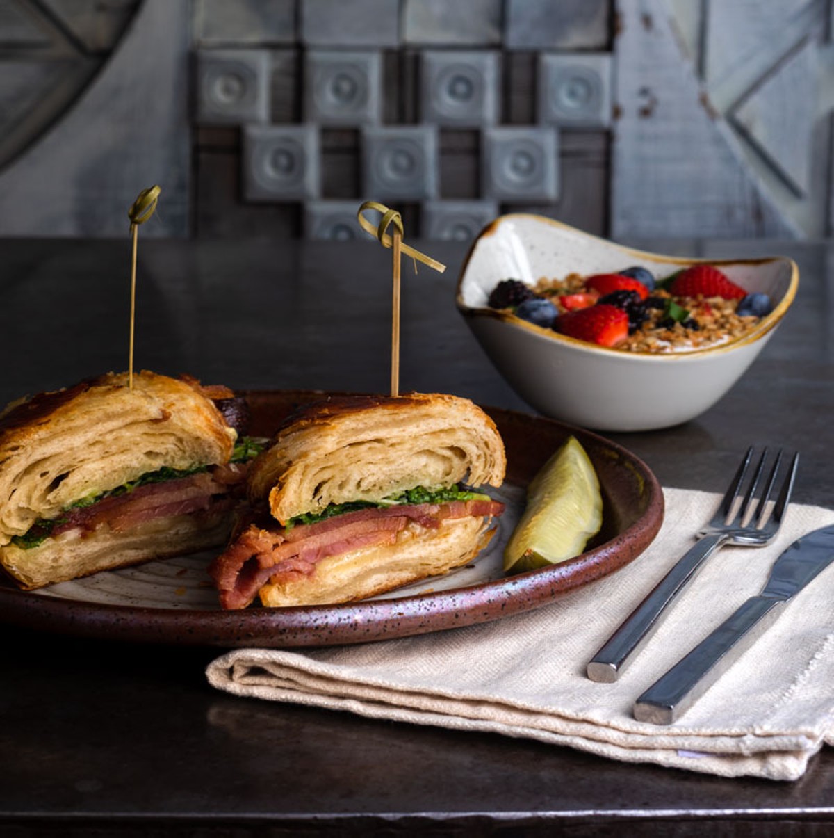Otus Supply’s new brunch menu includes a ham and cheese croissant.