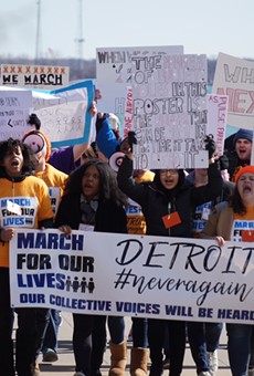 Detroit students march along the Detroit River on Saturday, March 24 to protest gun violence.
