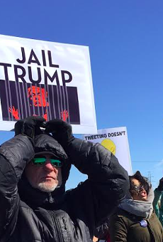 Hundreds of protesters met Trump on his first visit to Michigan. They'll be out again when the president comes to Washington Township this Saturday.