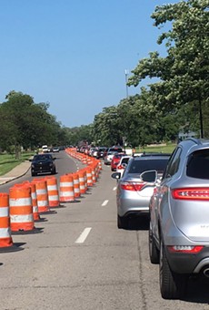 One of many 2017 traffic jams on Belle Isle that were caused b the Grand Prix.