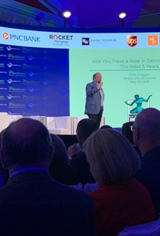 Mayor Mike Duggan speaks at the 2019 Mackinac Policy Conference on Thursday.