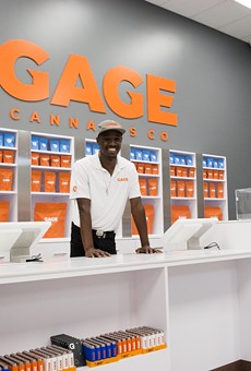 Donnell Cravens shows off the new retail floor at the soon-to-open Gage Cannabis Co. in Ferndale.