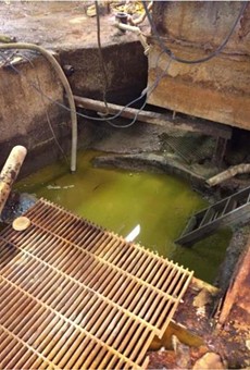 Pit in the basement at the factory responsible for toxic ooze on I-696.
