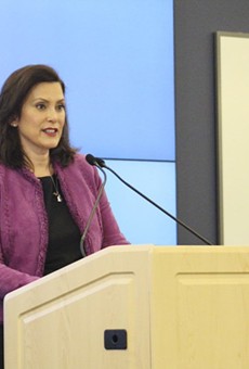 Gov. Gretchen Whitmer at a news conference Friday.