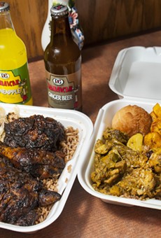 Jerk chicken and curry chicken at Jamaica Jamaica