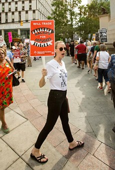 In August, demonstrators marched in Campus Martius to protest fascism after a white supremacist drove his car into a crowd of protesters in Charlottesville, Va.