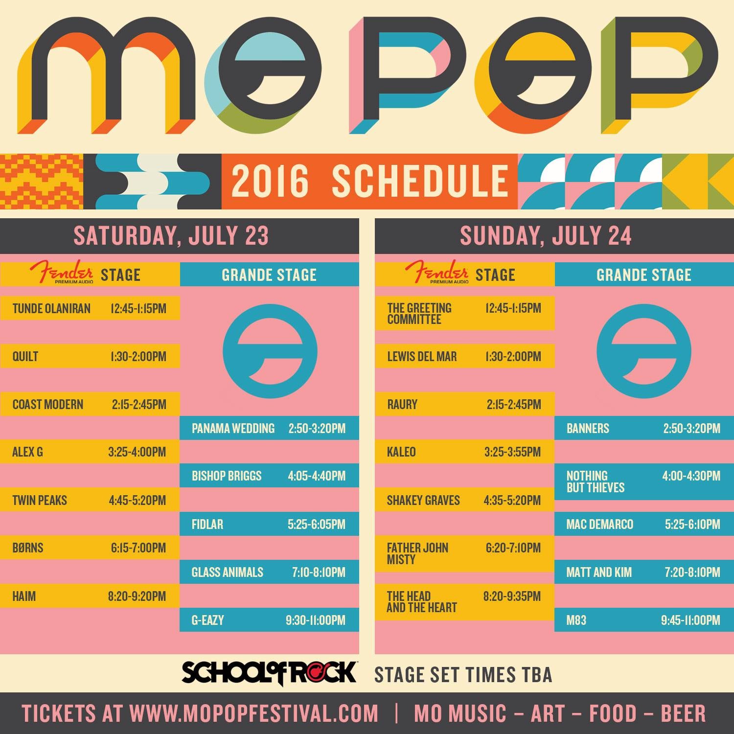 Mo Pop Festival 2022 Lineup - Jul 30 - 31, 2022