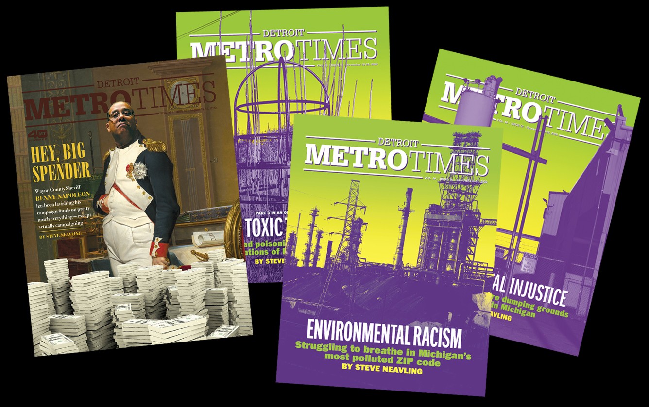 The covers from Metro Times's SPJ award-winning stories. - METRO TIMES ARCHIVES