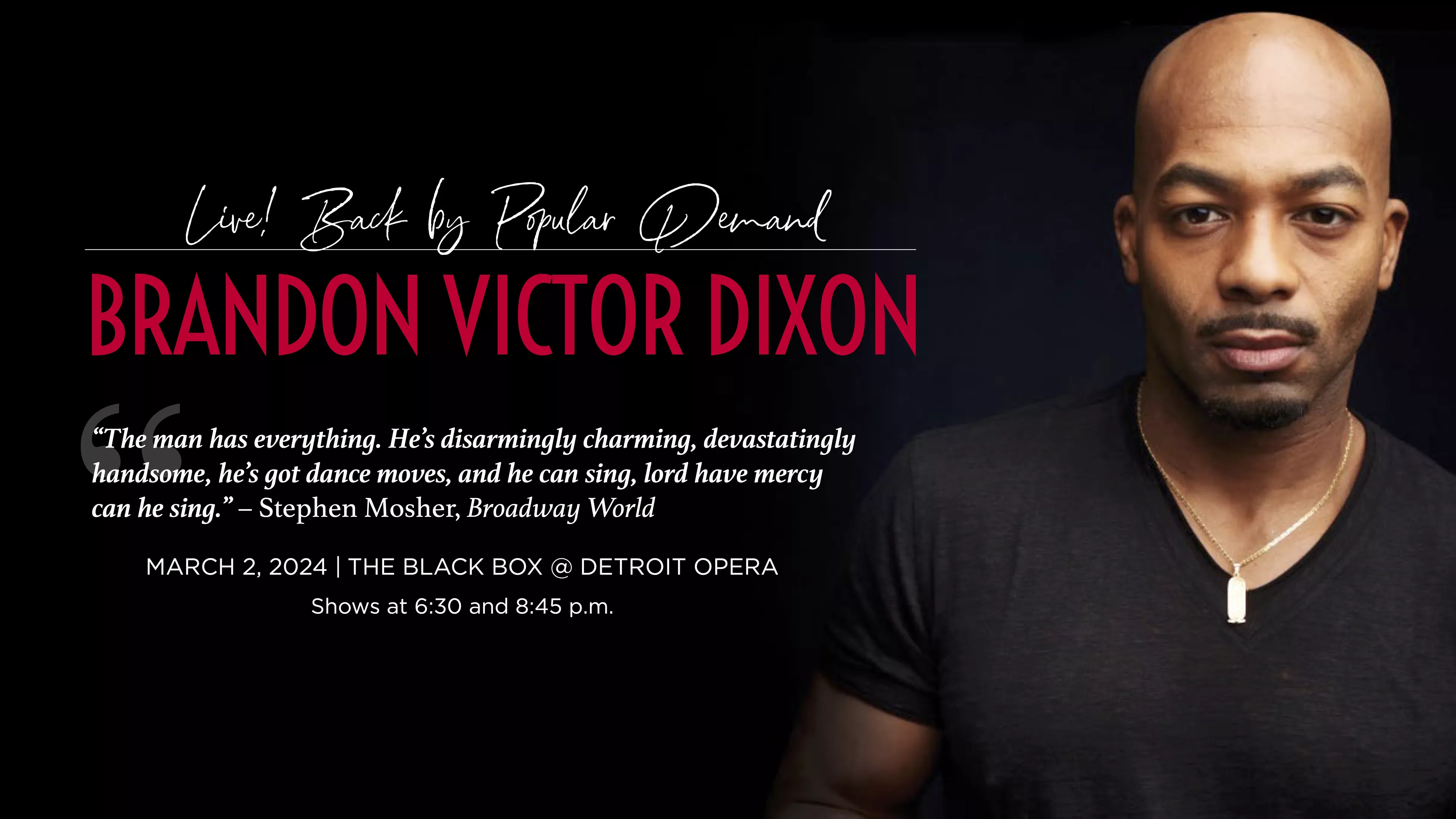 Cabaret 313 Presents Brandon Victor Dixon: Live! | Detroit Opera House ...