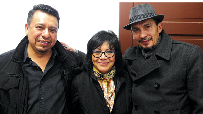 From left: Norberto Garita, chef-owner of El Barzon; author and historian Maria Elena Rodriguez; and Luis Garza, chef-owner of El Asador.