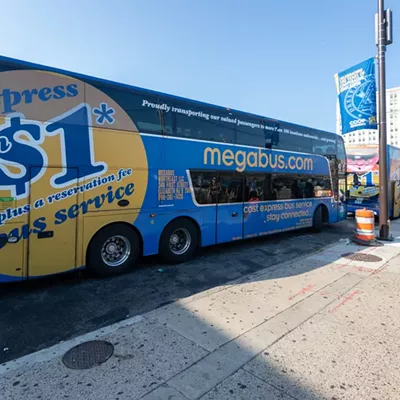 The double-decker Megabus connects cities across North America.