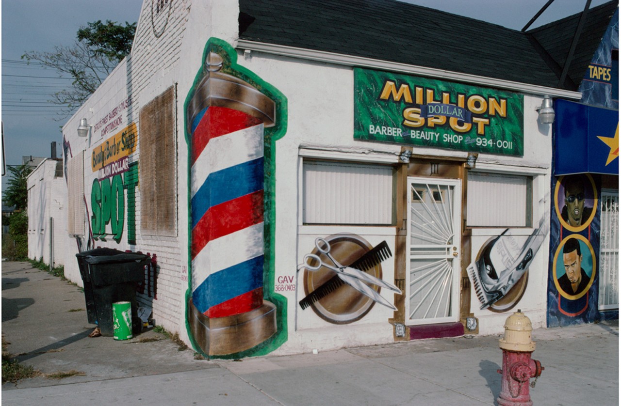 Million Dollar Spot, Barbershop and Beauty Salon, Livernois Avenue at Northfield Avenue, Detroit, 2000, G. A. V. artist