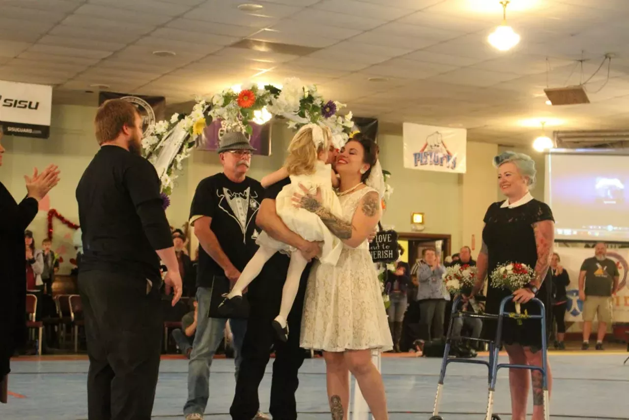 This is what a roller derby wedding looks like