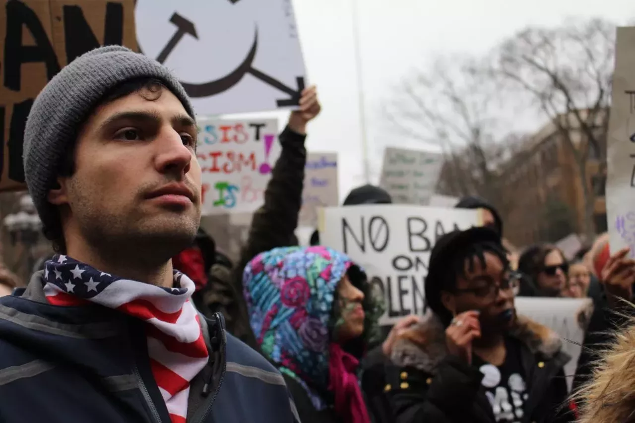 All the protestors we saw at the March for Immigrant's Rights in Ann Arbor