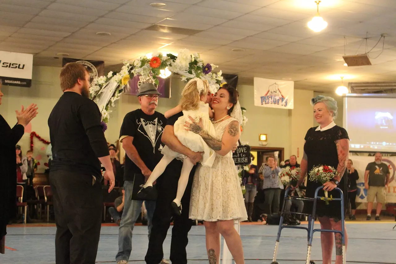 This is what a roller derby wedding looks like