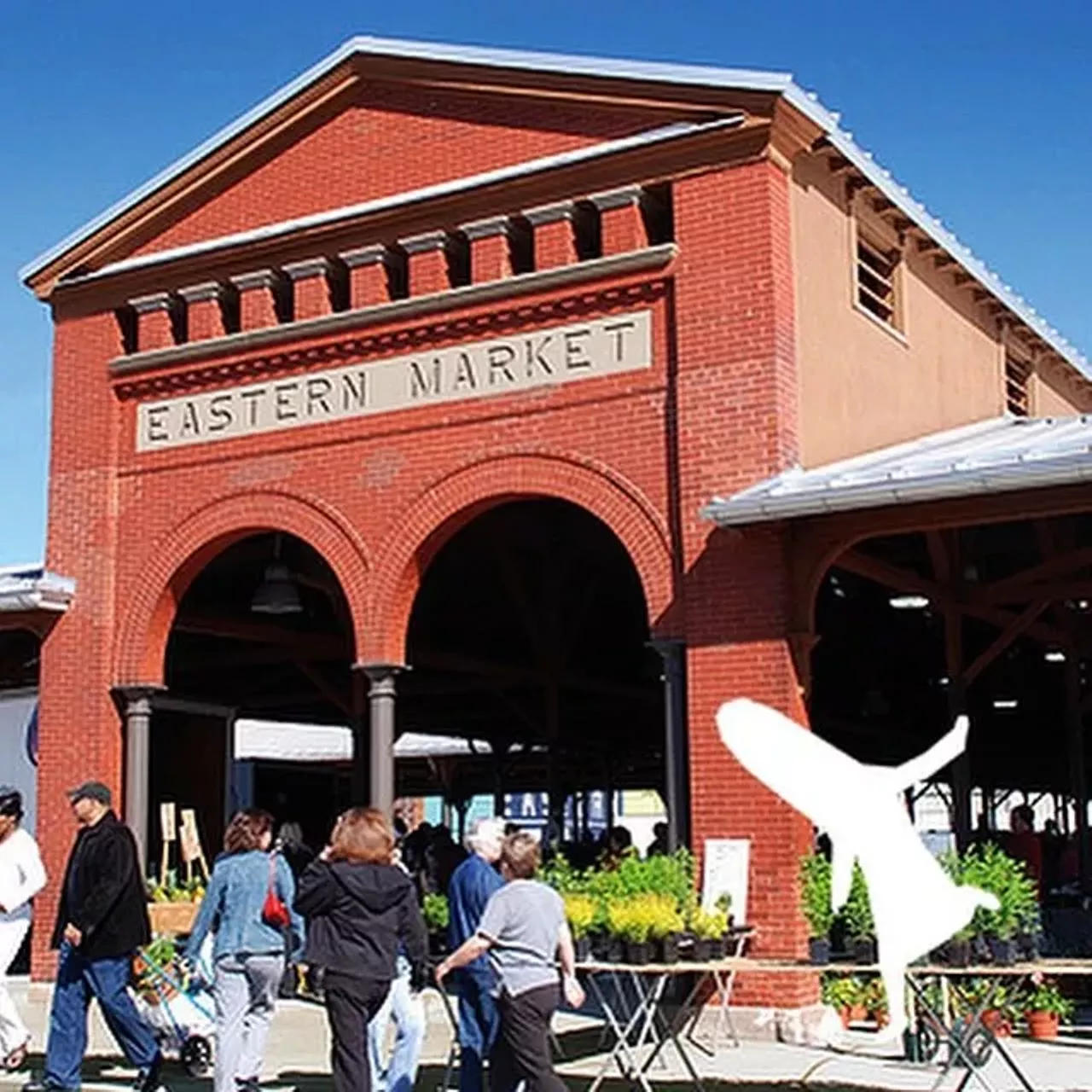 Eastern Market
Why not snag a smooch while shopping the massive farmers market? With plenty of food, shops and things to do, the giant market is a sure place to score deals and possible canoodles; 2934 Russell St.: easternmarket.com. (Photo courtesy of Instagram user easternmarket)