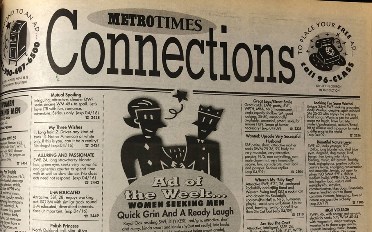 The 20 best personal ads from Metro Times' classifieds in the '90s |  Detroit | Detroit Metro Times