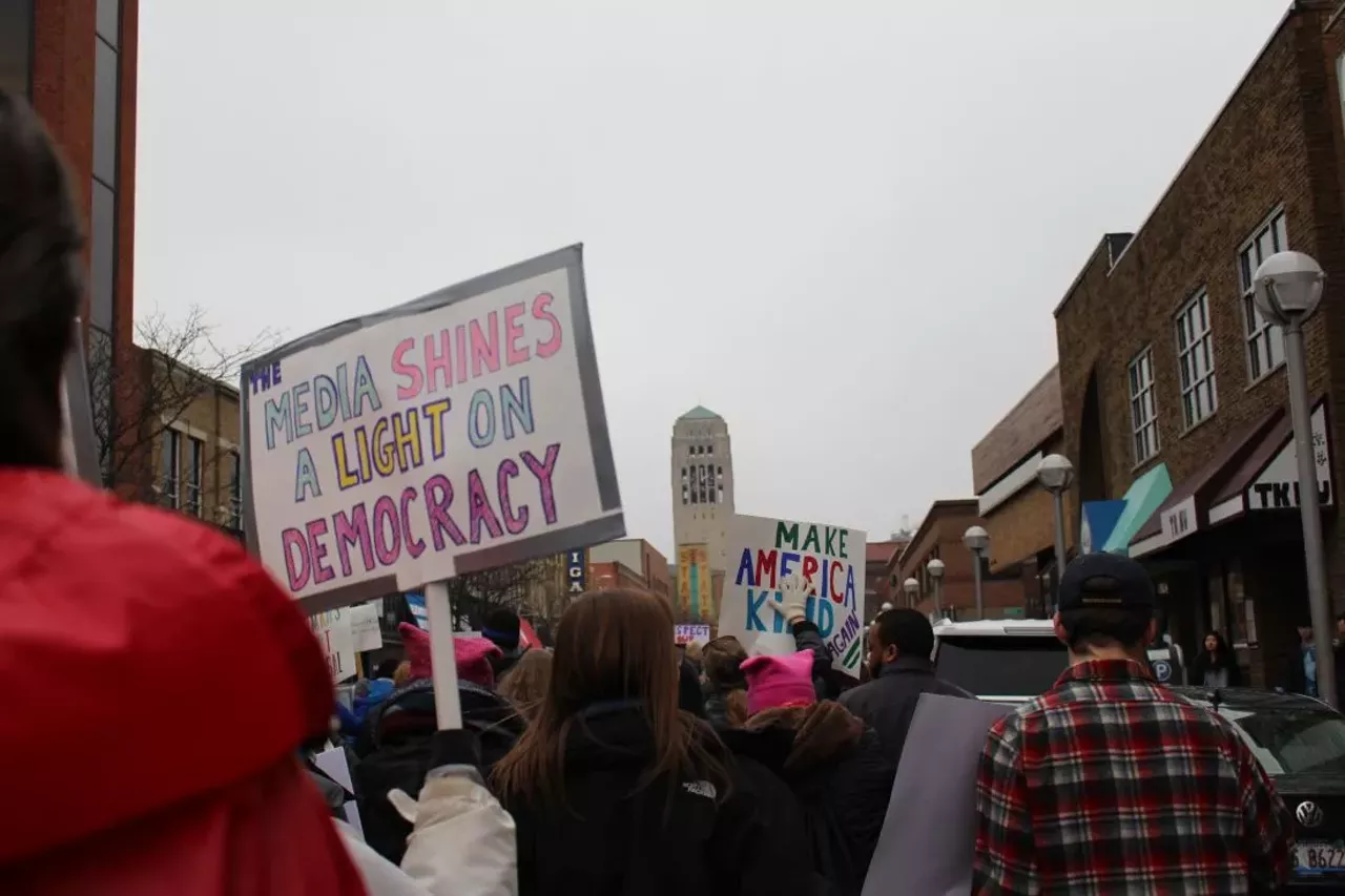 All the protestors we saw at the March for Immigrant's Rights in Ann Arbor
