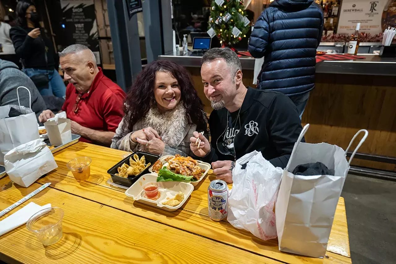 Everyone we saw at Metro Times&#146; Whiskey in the Winter event at the Detroit Shipping Co.