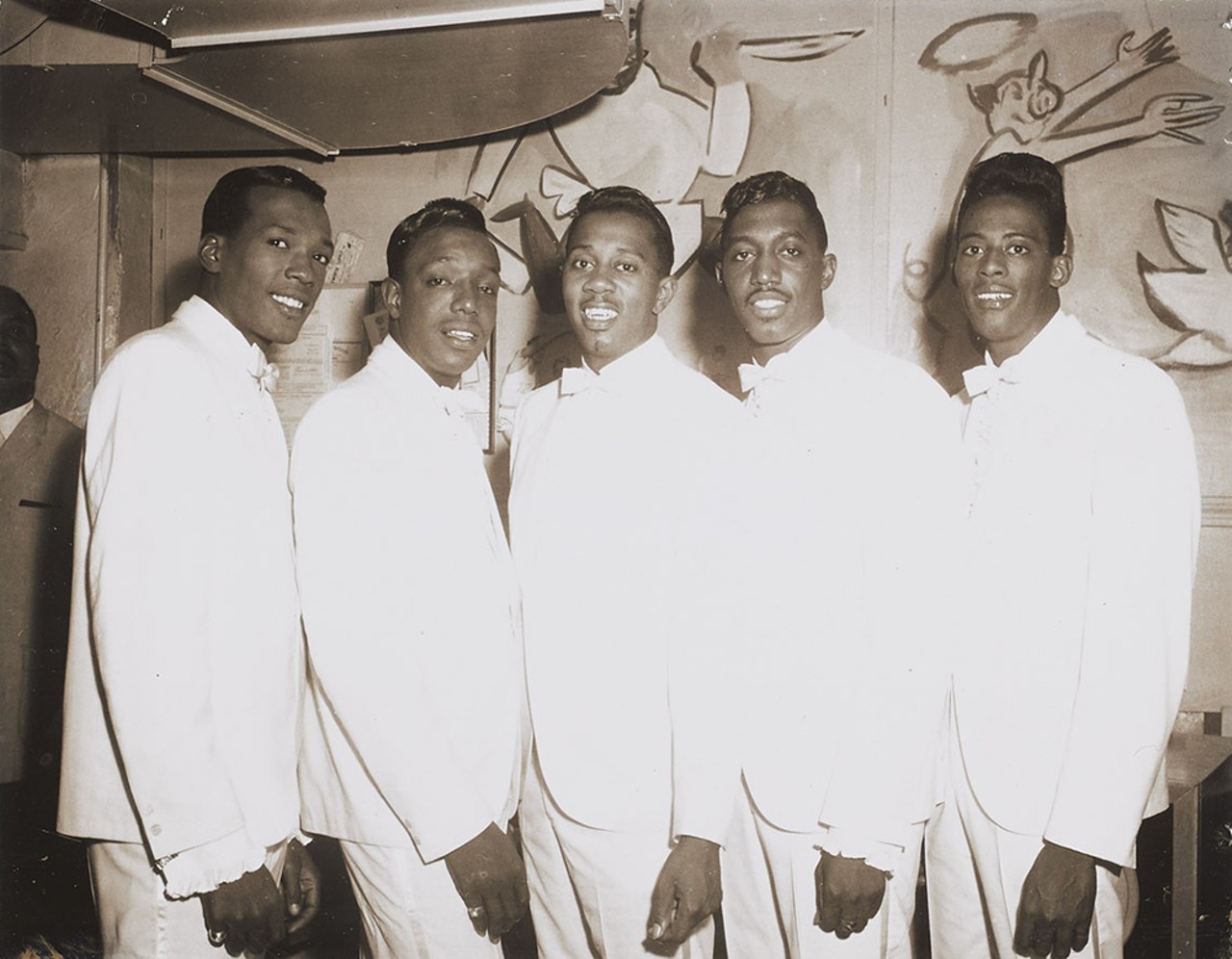 The Temptations, backstage at a Cleveland venue, undated. (Photo by Jimmy Baynes)