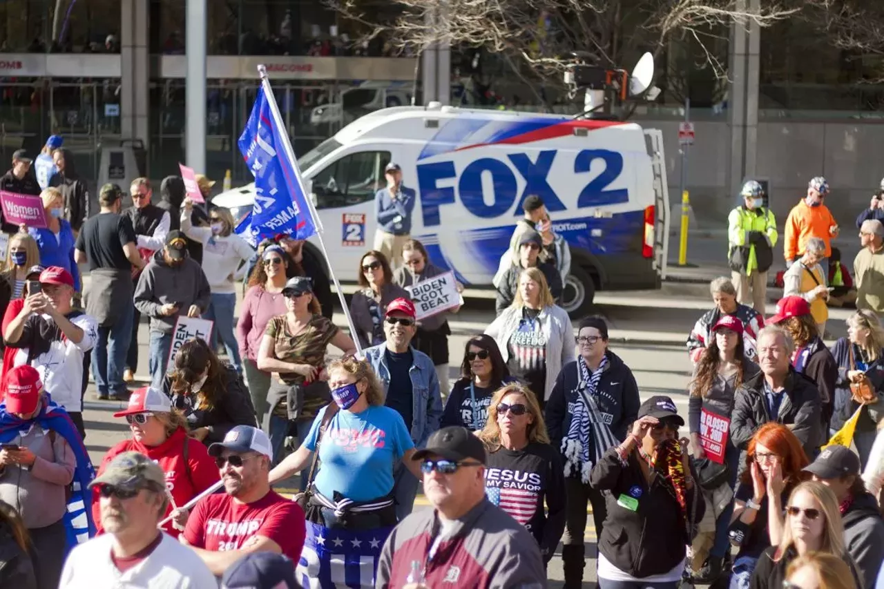 A bunch of Trump supporters drove down to Detroit to lose their shit about the election