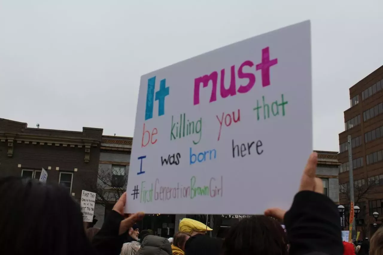 All the protestors we saw at the March for Immigrant's Rights in Ann Arbor