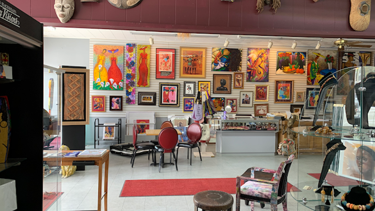Jo’s Gallery
19376 Livernois Ave., Detroit; 313-864-1401; josgalleryonline.com
Clearly, we couldn’t make a list of Detroit’s Black-owned galleries without the Avenue of Fashion being prominently featured, so here’s yet another one from the historically Black district. Jo’s Gallery is packed with abstract and figurative paintings, prints, jewelry, framed art, and beyond.
