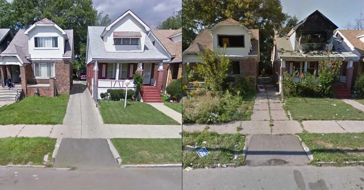 Image: A viral Facebook post shows a dramatic before-and-after in Detroit, and not for the better.