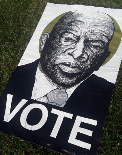 Image: Voter registration event at Irwin House Gallery