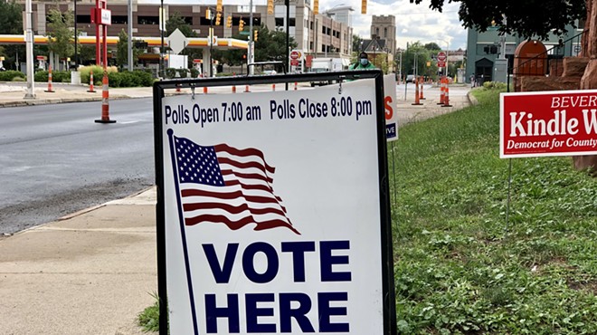 Election sign in Detroit.