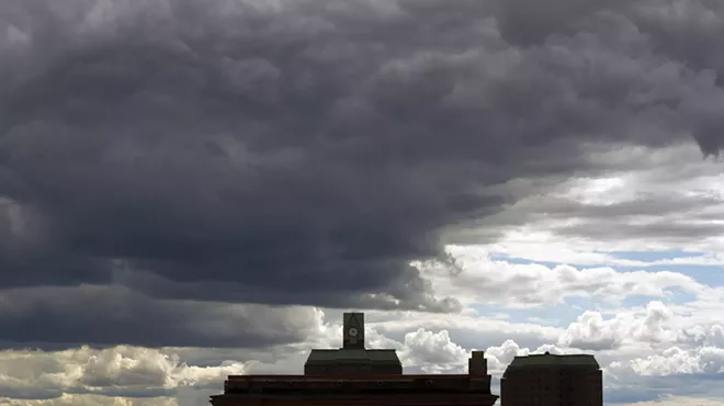 Clouds hang over Detroit near the Cass Corridor.