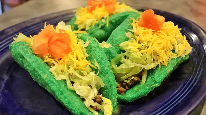 Image: What better way to celebrate St. Patrick's Day than eating green puffy tacos in Campus Martius