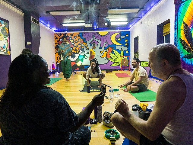 Elevated Yogi is a Black-owned yoga studio that hosts smoke sessions before every class.