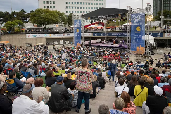 Detroit Jazz Festival The largest free jazz festival in the world, the this year's Detroit Jazz Festival lineup includes Artist-In-Residence Jason Moran and Jeff Mills with special guest jessica Care moore, Chucho Valdés and Paquito D’Rivera Reunion Sextet, Allen Dennard Quartet, and Kresge Eminent Artist Marion Hayden, among many others. Starts at 4 p.m. on Friday, Aug. 29, 2:30 p.m. on Saturday, Aug. 30, 2 p.m. on Sunday, Aug. 31, and noon on Monday, Sept. 1; Hart Plaza, Campus Martius, and other venues, Detroit; detroitjazzfest.org. No cover.
