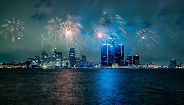 The big bang: the annual Ford Fireworks in Detroit.