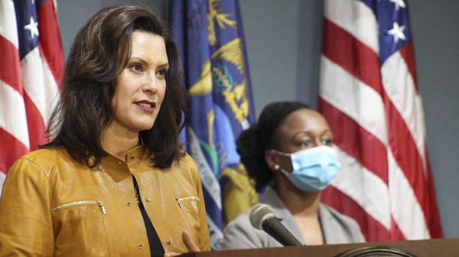 Gov. Gretchen Whitmer, left, and Dr. Joneigh Khaldun, the chief medical officer for MDHHS.