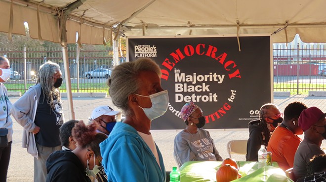 Detroit People’s Platform threw a “Pro-Democracy Rally for Majority Black Detroit.”