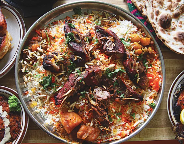 Yemeni fare at Sheeba: Dairy products are rare, but fenugreek is a common ingredient. - MT photo: Krysti Spence