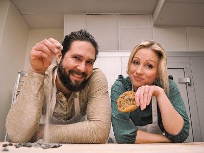 Promenade Artisan Foods owners Chelsie and Jono Brymer show off their goods ... baked goods, that is.